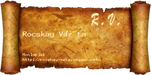 Rocskay Véta névjegykártya